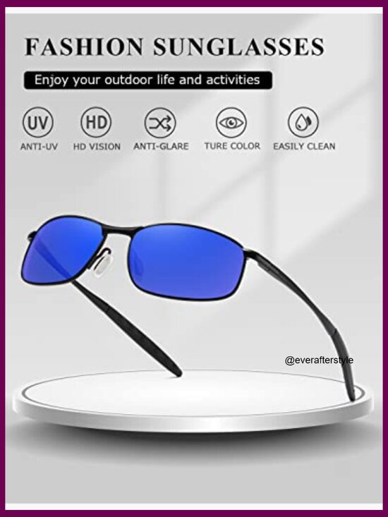 Polarized Metal Frame Sunglasses Retro Style UV400 Protection main image 6